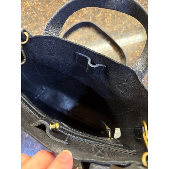 Madewell Transport Crossbody Black Pebbled Leather Gold Hardware EUC - Picture 11 of 11